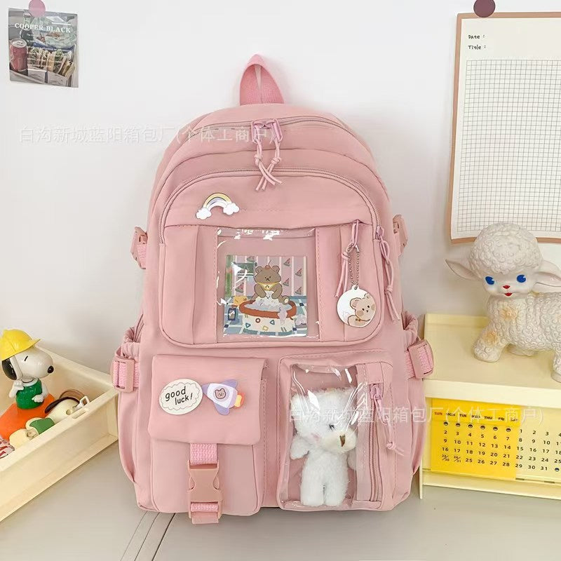 Korean Multi-Pocket Campus Student Shoulder Bag CD-KSB5 (China To Bangladesh Home Delivery)