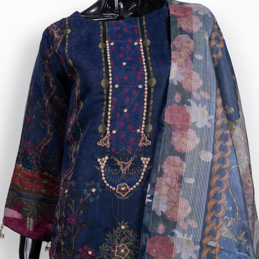 Luxury Embroidered Style Three Piece Set | CD-WD9