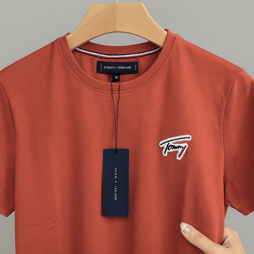 Men’s Premium Signature Embroidered Cotton T-Shirt – Multiple Colors| CD-MPT8