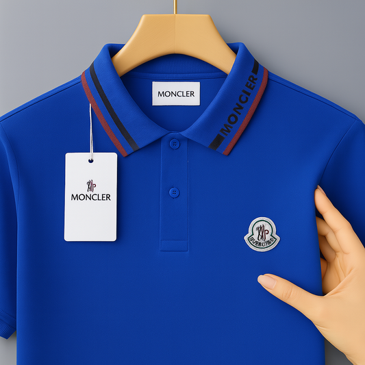 Premium Contrast Collar Polo Shirt – Embroidered Chest Patch | Classic Fit| CD-MPP3