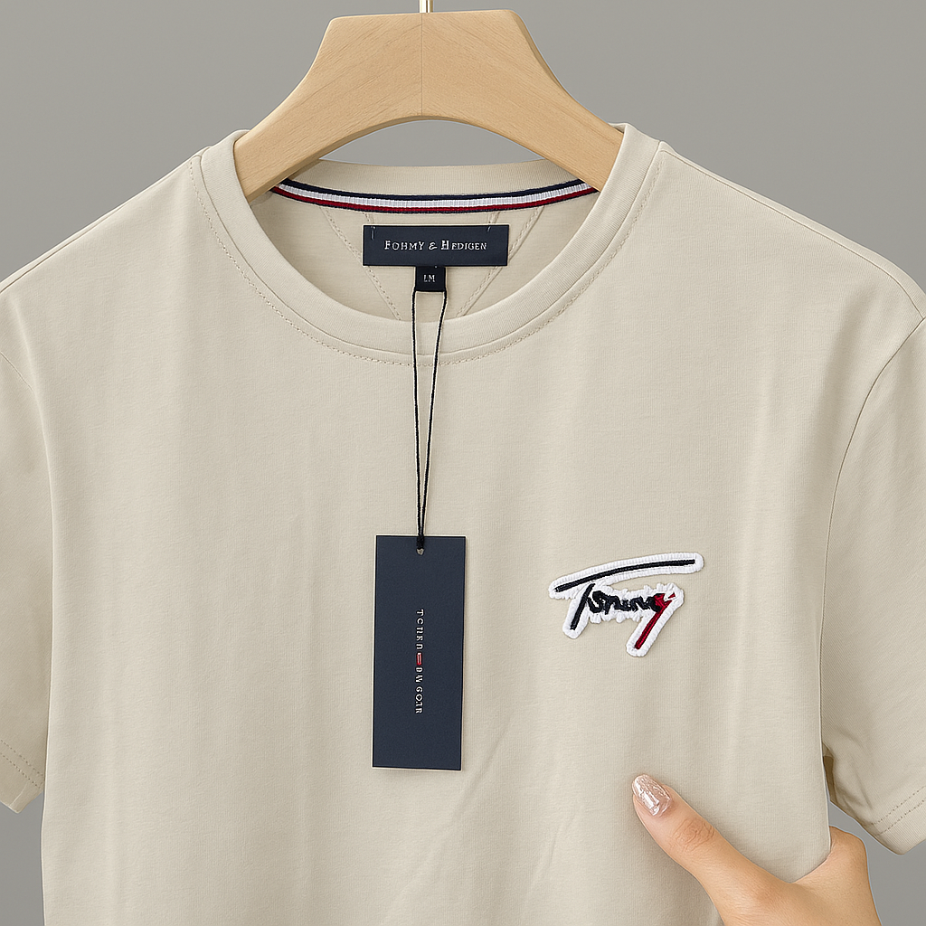 Men’s Premium Signature Embroidered Cotton T-Shirt – Multiple Colors| CD-MPT8