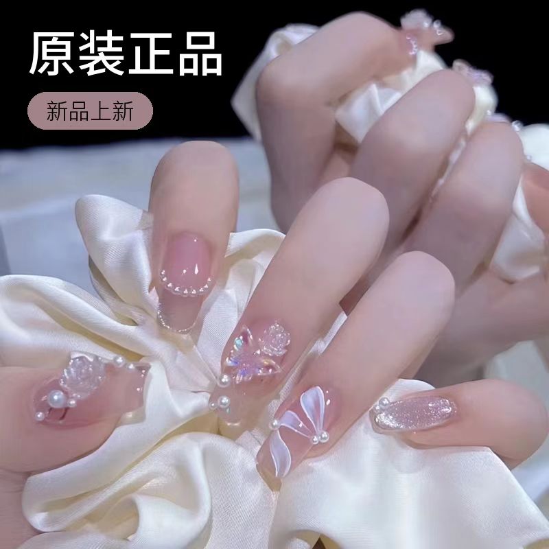 Nail polish, wearable nail, small fragrance, long T-shape, Chinese style, Ancora red, autumn and winter new style, clean and high-end feeling CD-B30 (China To Bangladesh Home Delivery)