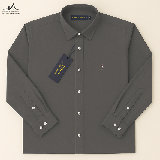 Premium Dark Ash Grey Long Sleeve Shirt – Classic Style Meets Modern Sophistication| CD-FM32