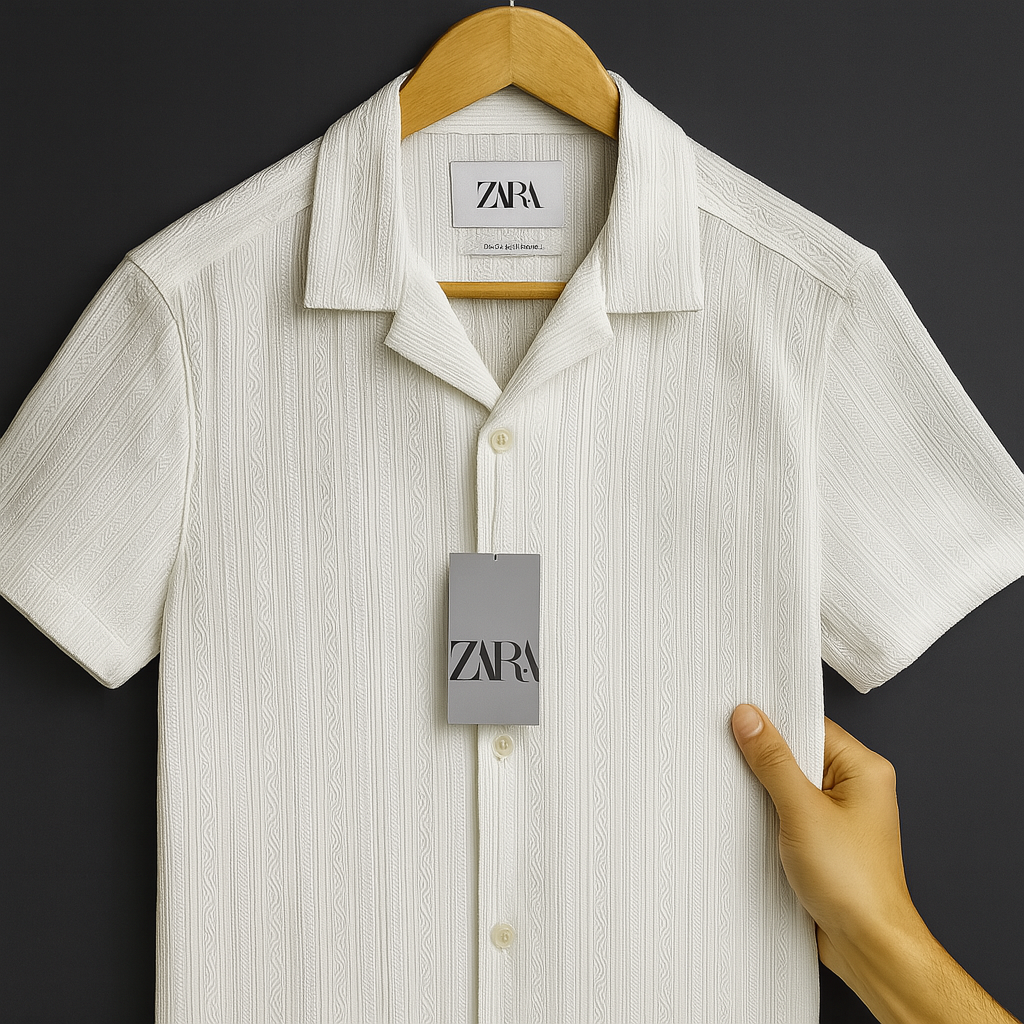 Ivory Code – Minimal Textured Signature Shirt| CD-HSC29