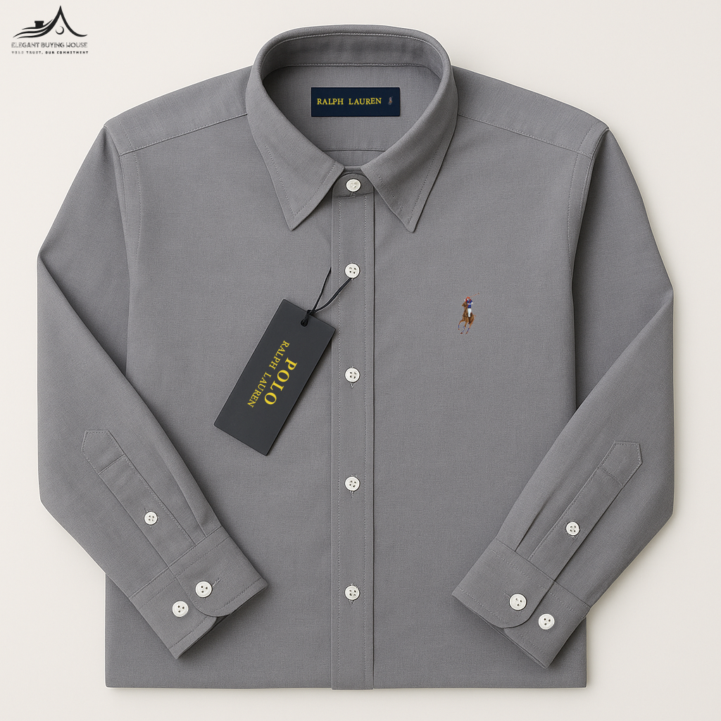 Premium Charcoal Grey Long Sleeve Shirt – Smart Elegance for Every Occasion| CD-FM31