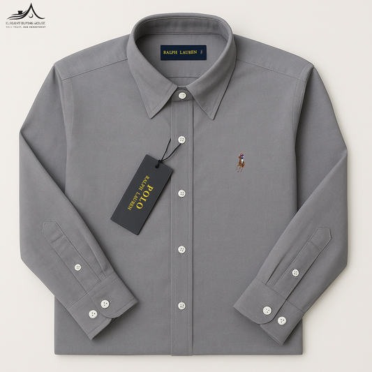 Premium Charcoal Grey Long Sleeve Shirt – Smart Elegance for Every Occasion| CD-FM31