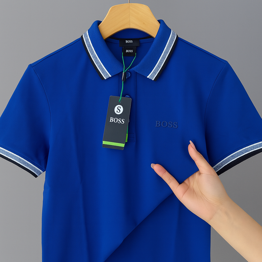 Exclusive Luxury Cotton Polo Set – Elite Contrast Collar Edition| CD-MPP6