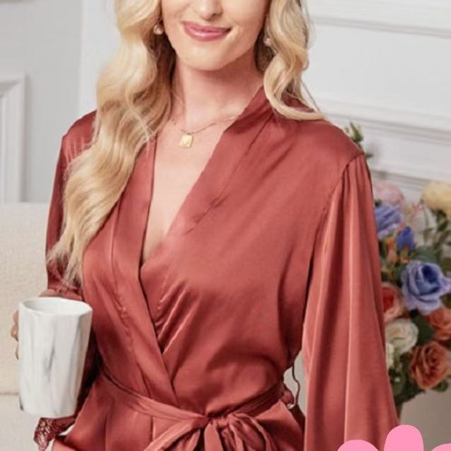 Ice Silk Pajamas For Women, Summer Short Sleeves, Dressing Gown, Home Clothes CD-WCF52 (China To Bangladesh Home Delivery)