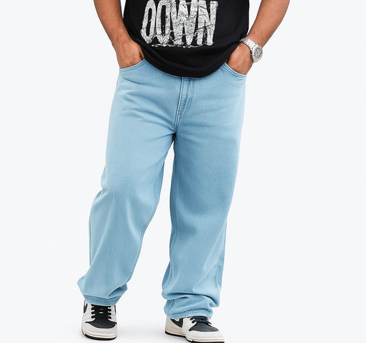 Men’s Loose Fit Light Blue Denim Jeans – Casual Everyday Style| CD-MDP5