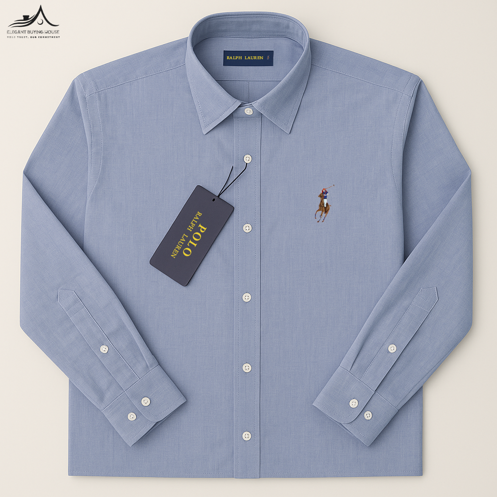 Elegant Sky Blue Long Sleeve Shirt – Timeless Style Meets Modern Comfort| CD-FM27