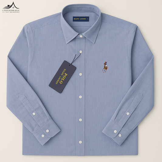 Elegant Sky Blue Long Sleeve Shirt – Timeless Style Meets Modern Comfort| CD-FM27