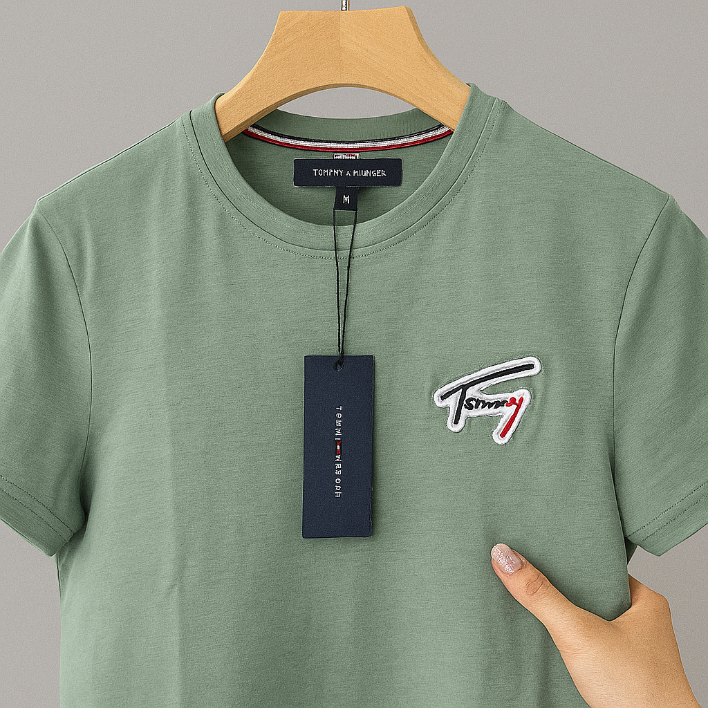 Men’s Premium Signature Embroidered Cotton T-Shirt – Multiple Colors| CD-MPT8