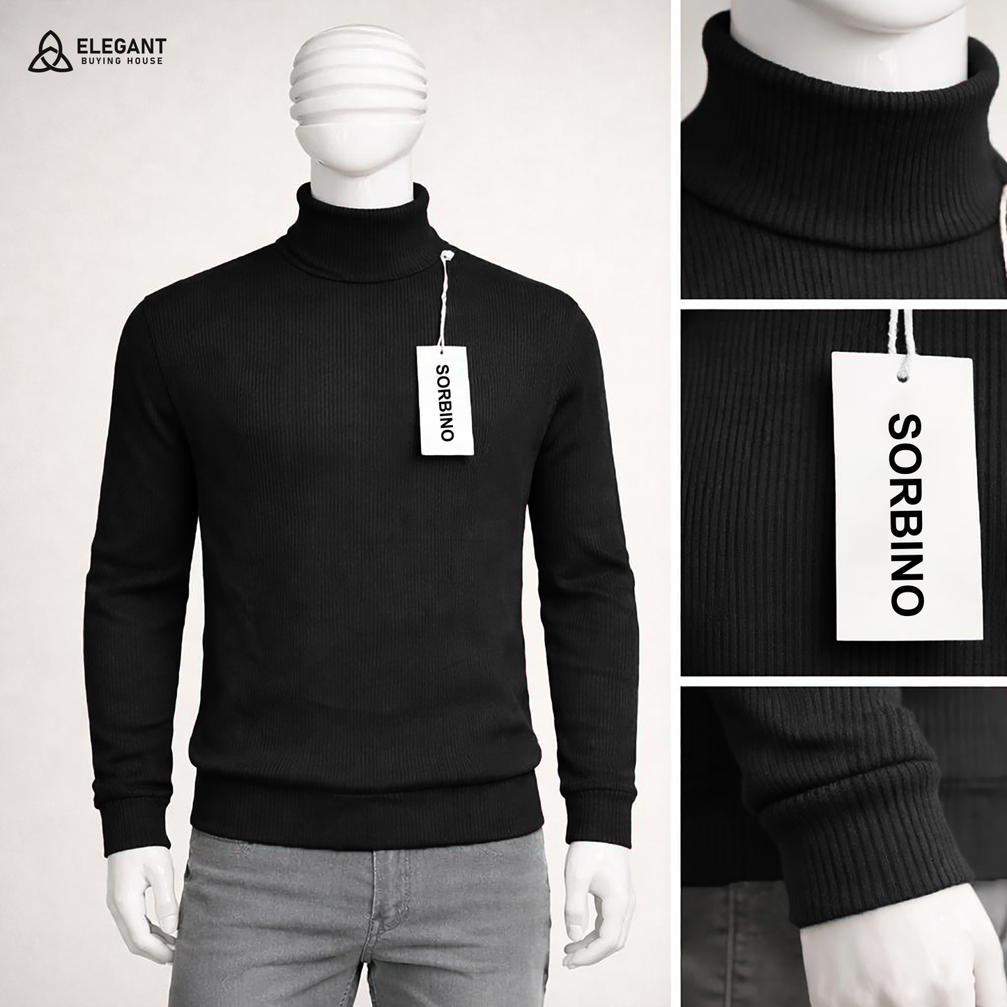 পুরুষদের প্রিমিয়াম হাই নেক সোয়েটার – স্লিম ফিট লম্বা হাতা শীতকালীন নিটওয়্যার | কোড-SWP57