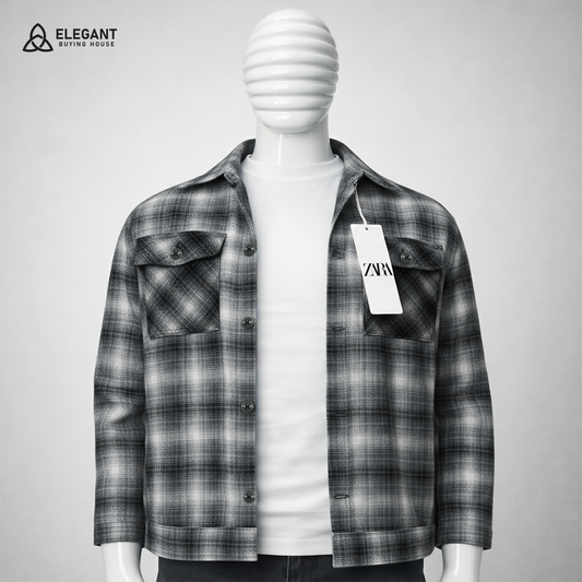 Men’s Classic Check Shacket – Soft Feel & Smart Casual Look| Code-SWP97