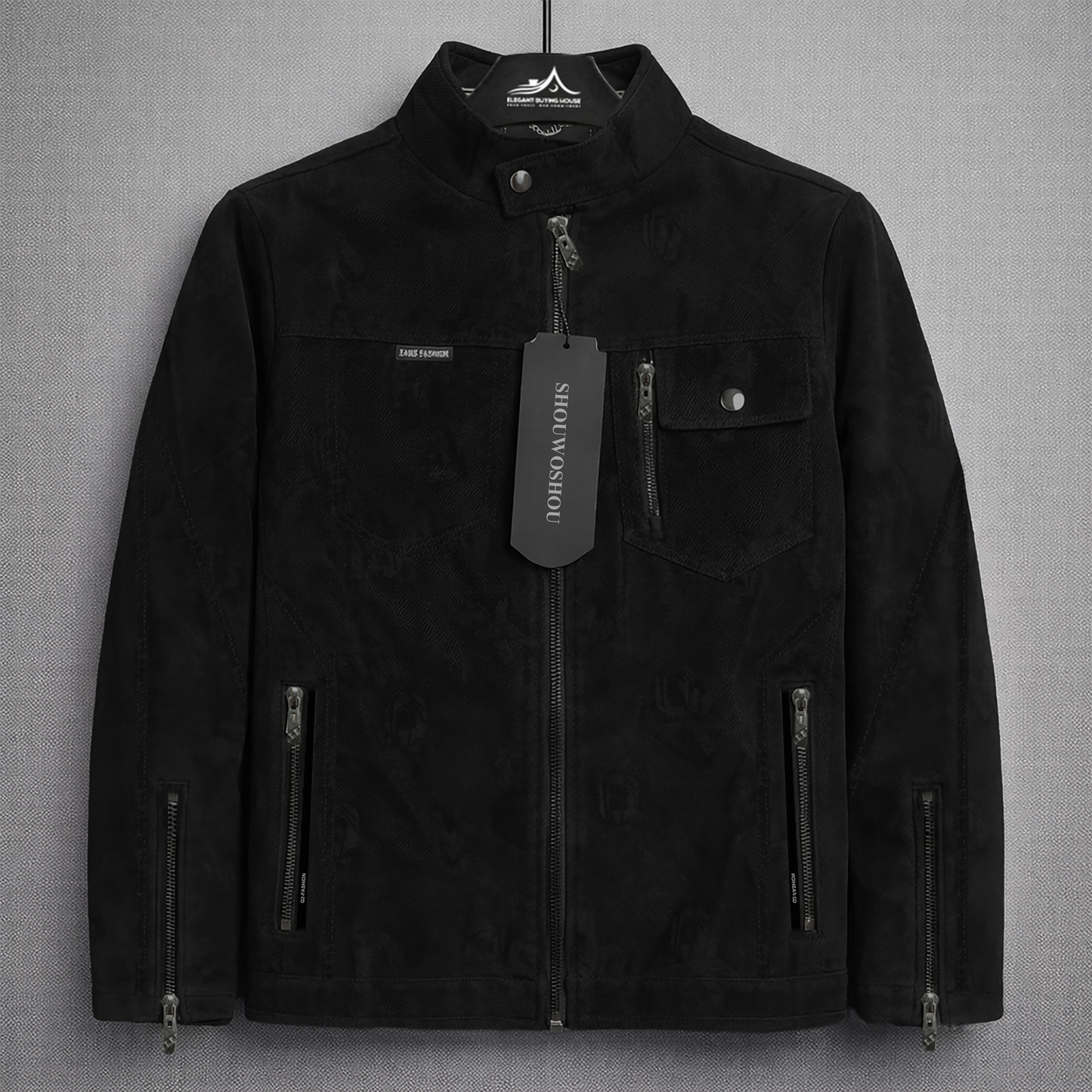 Men’s Premium Imported Stand Collar Zipper Leather Jacket – Modern Fit Casual Outerwear | Code-SWP68