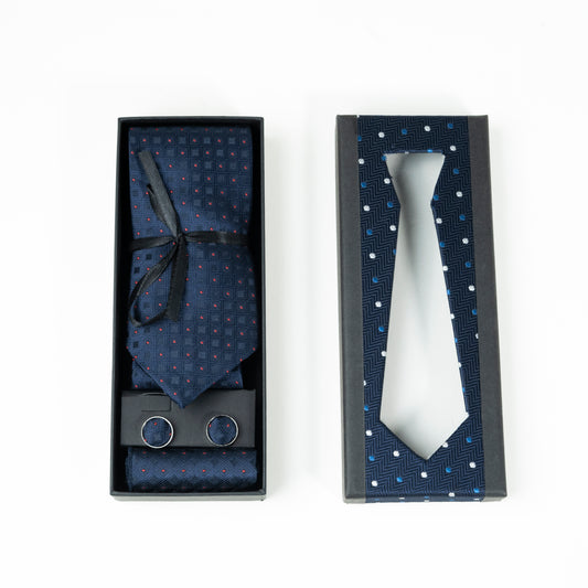 Classic Patterned Formal Tie Set with Accessories | CD-MT3