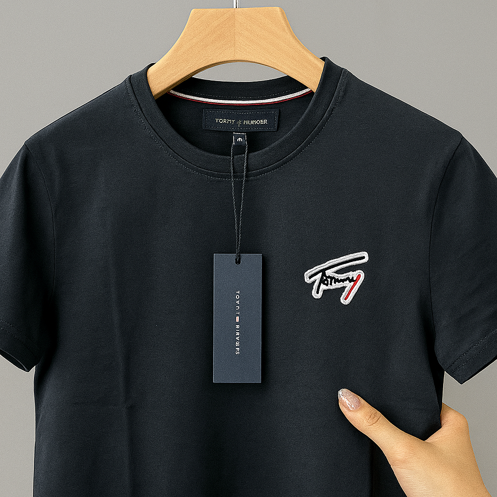 Men’s Premium Signature Embroidered Cotton T-Shirt – Multiple Colors| CD-MPT8