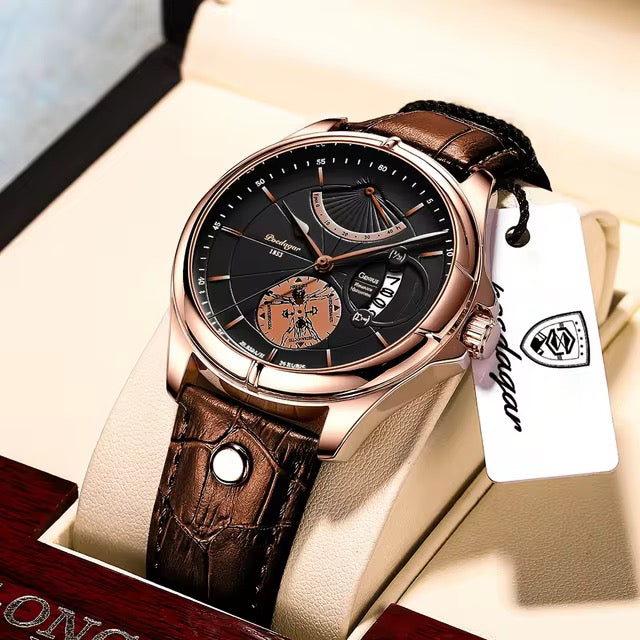Luxury Waterproof Leather Men's Casual Watch CD-MF100 (Imported)