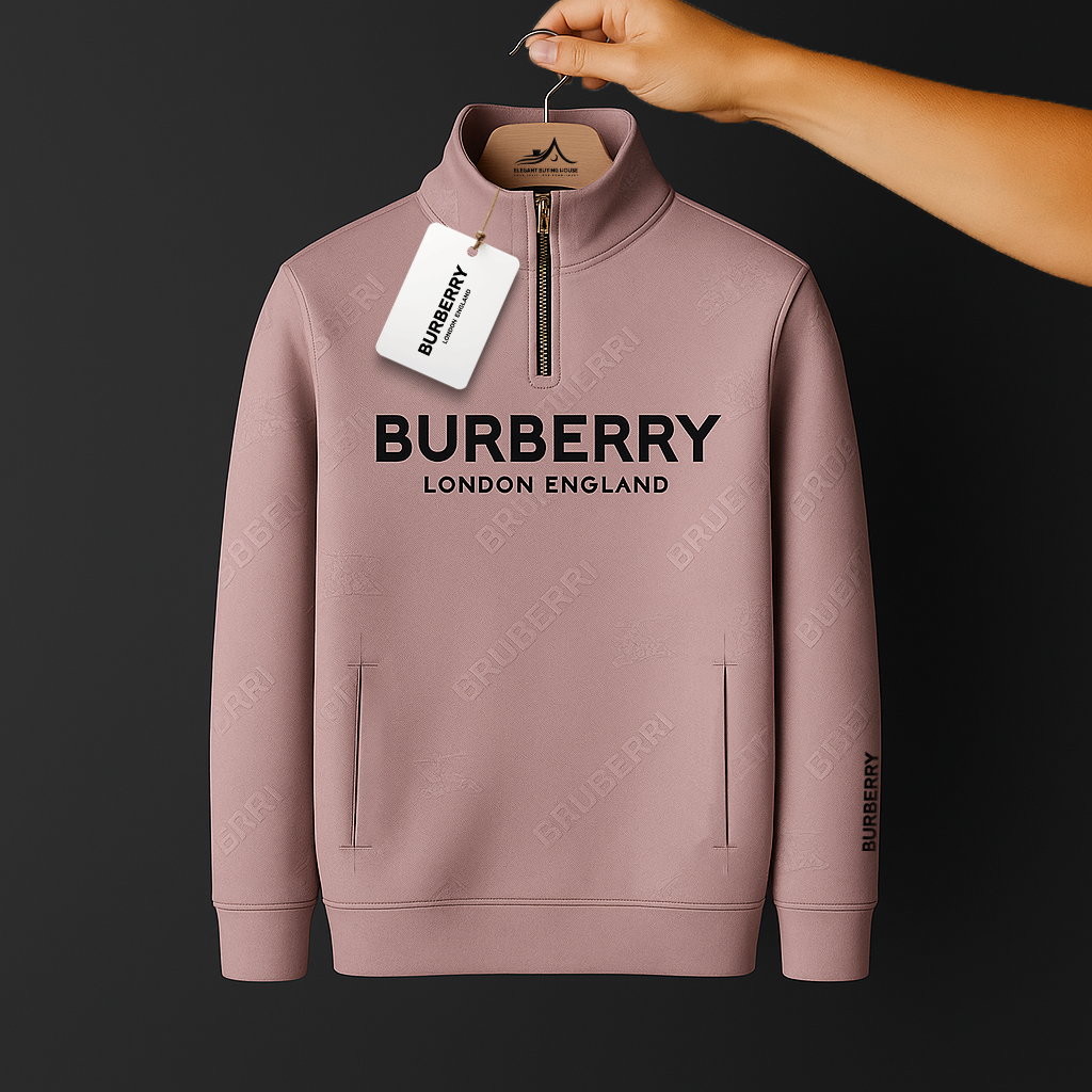 Luxury Embossed Half-Zip Sweatshirt for Men – Ultra Soft Winter Wear | Code-SWP36