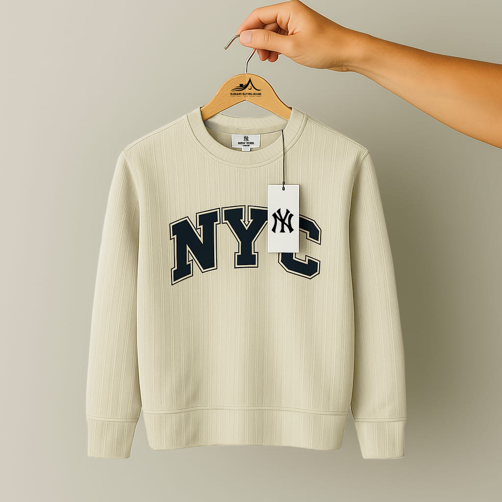 Classic Ribbed Crewneck Sweatshirt – Premium Winter Edition | Code-SWP38