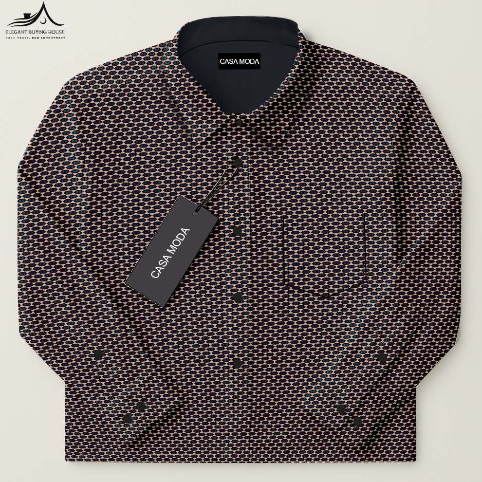 Premium Geometric Print Shirt – Bold Style for the Modern Gentleman| CD-FM23