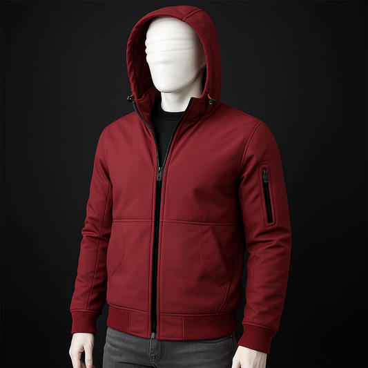 Men’s Premium Hooded Zipper Jacket – Burgundy | Olive Brown | Steel Grey|CD-WMC10