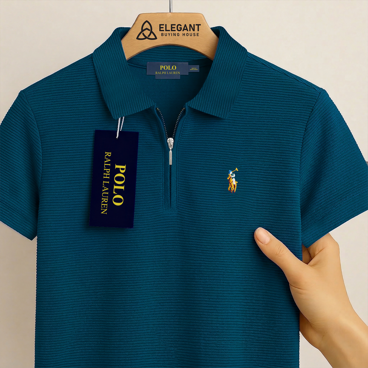 Premium Textured Half-Zip Polo Shirt – Modern Smart Casual Fit | CD-MCP114