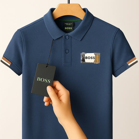 Stylish Patch Detail Polo T-Shirt for Trendy Casual Look | CD- PS29