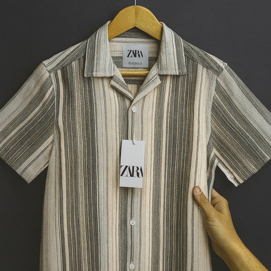 Premium Textured Vertical Stripe Shirt – Breathable & Casual Fit| CD-HSC13