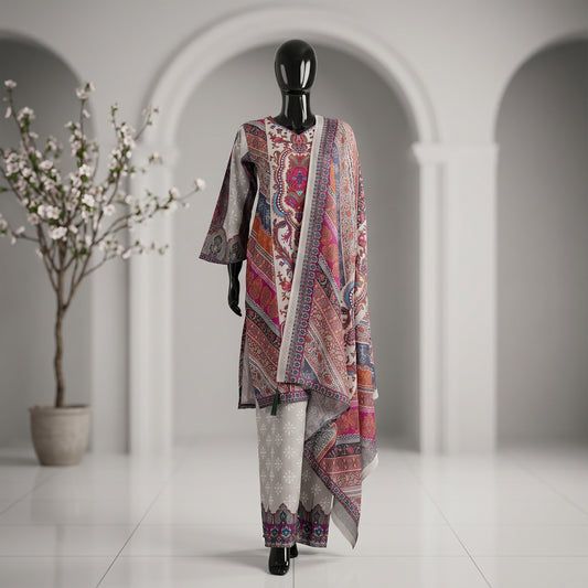 Elegant Ethnic Print Three Piece Set | CD-WD10