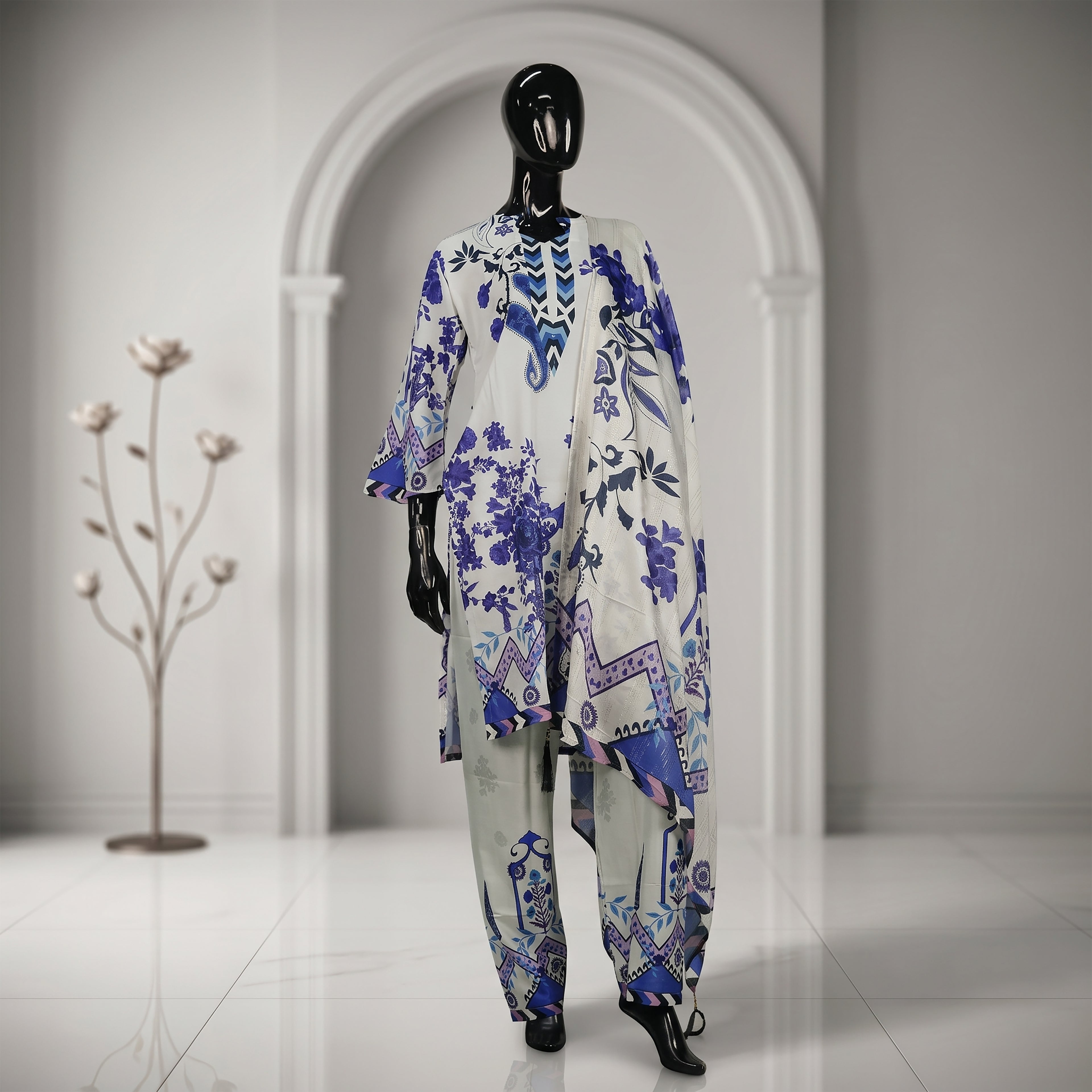 Chic Botanical Print Three Piece Set | CD-WD16