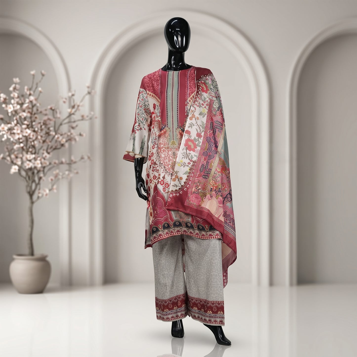 Elegant Floral Fusion Three Piece Set | CD-WD19