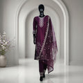 Elegant Embroidered Classic Three Piece Set | CD-WD28
