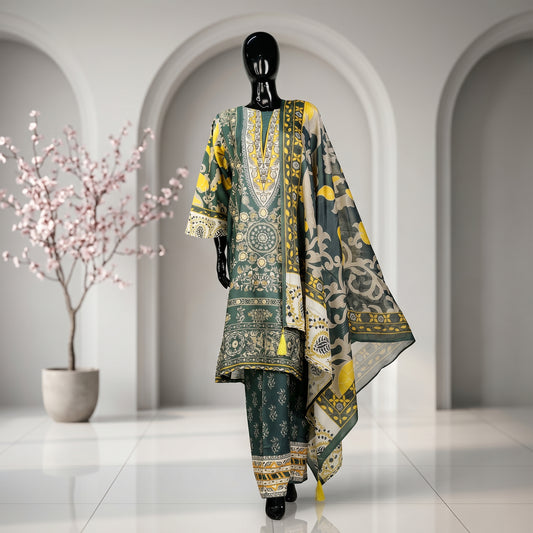 Three Piece Set with Elegant Dupatta | CD-WD2