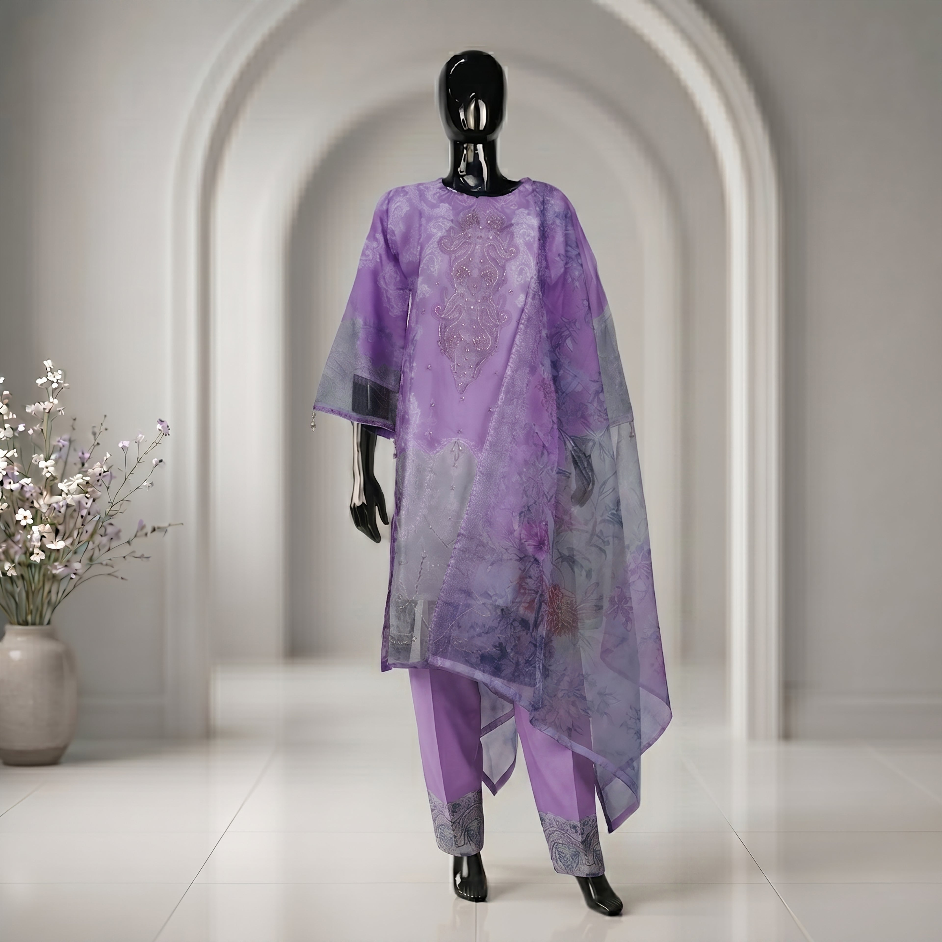 Elegant Floral Fusion Three Piece Set | CD-WD20