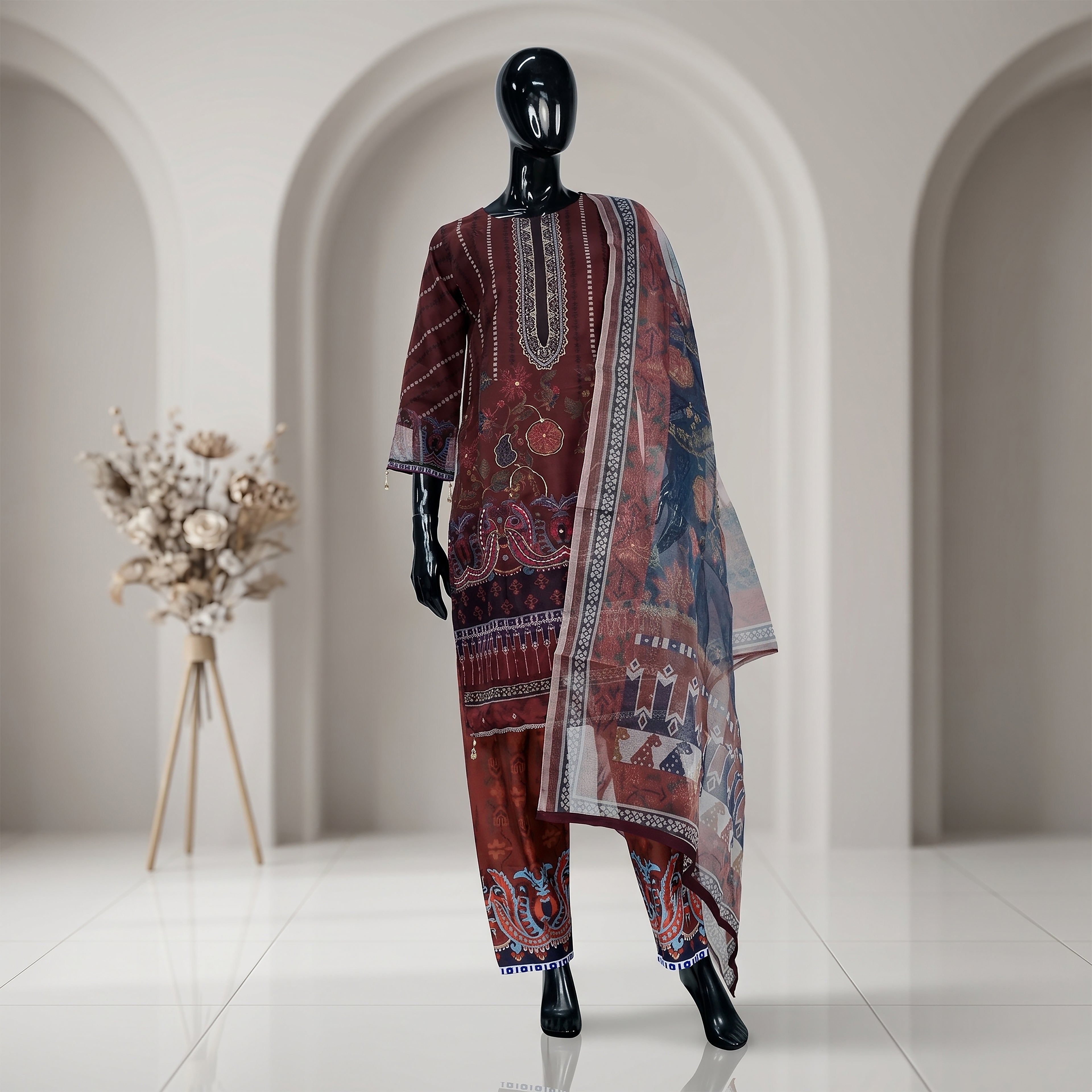 Elegant Ethnic Motif Three Piece Set | CD-WD13