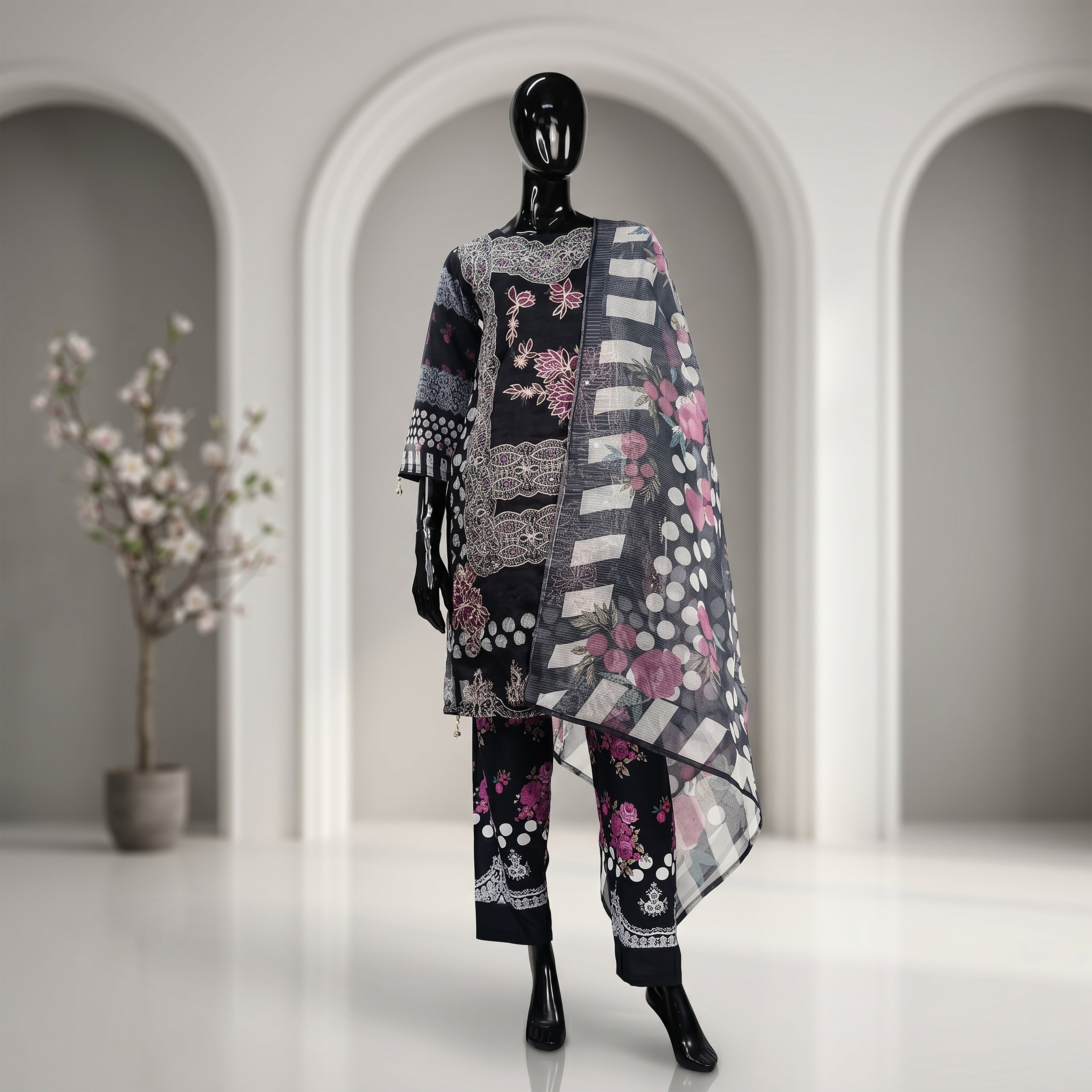 Chic Floral Fusion Three Piece Set | CD-WD5