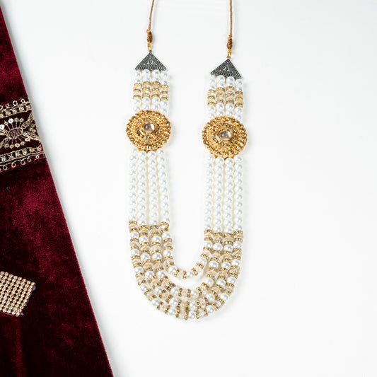 Elegant Pearl Layered Wedding Mala for Men| CD-WRM1