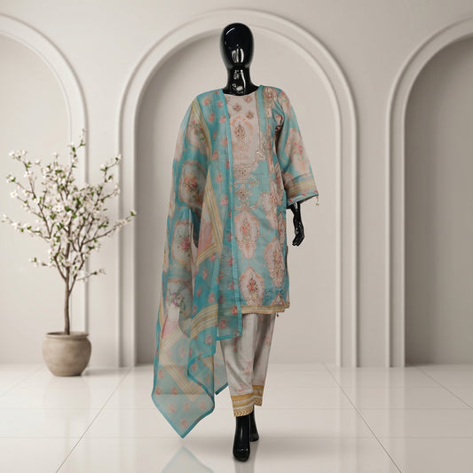 Elegant Festive Embroidered Three Piece Set | CD-WD23