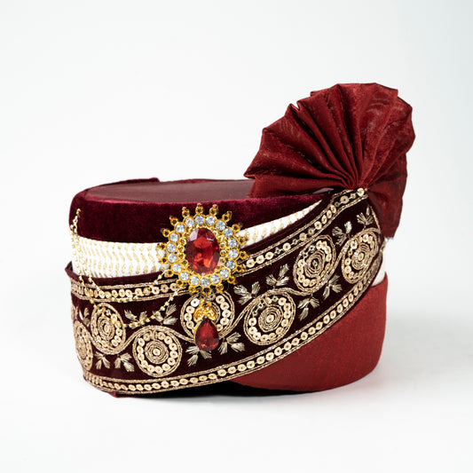Royal Stone-Studded Wedding Pagri for Men | CD-WRP2