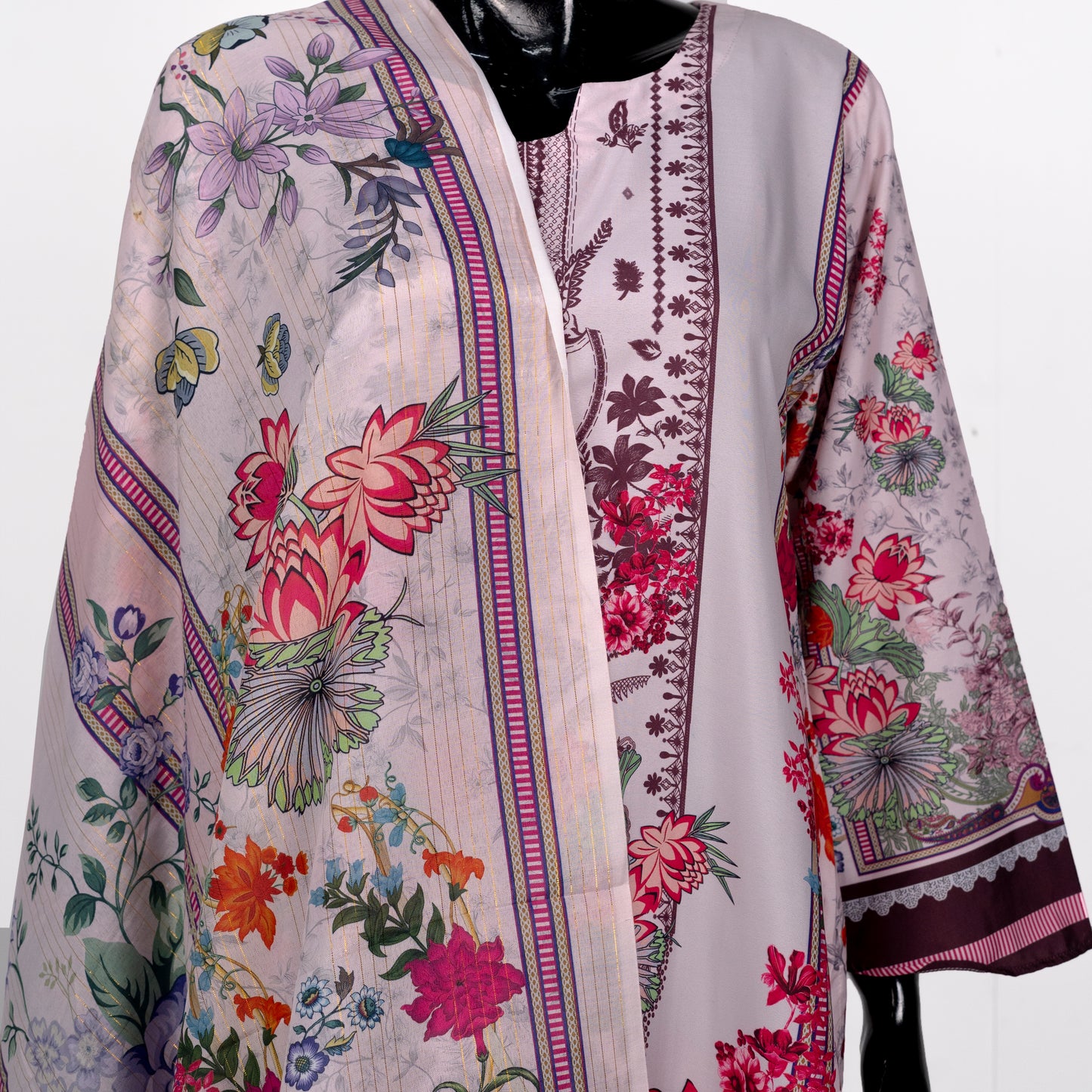 Elegant Floral Printed Three Piece Set | CD-WD8