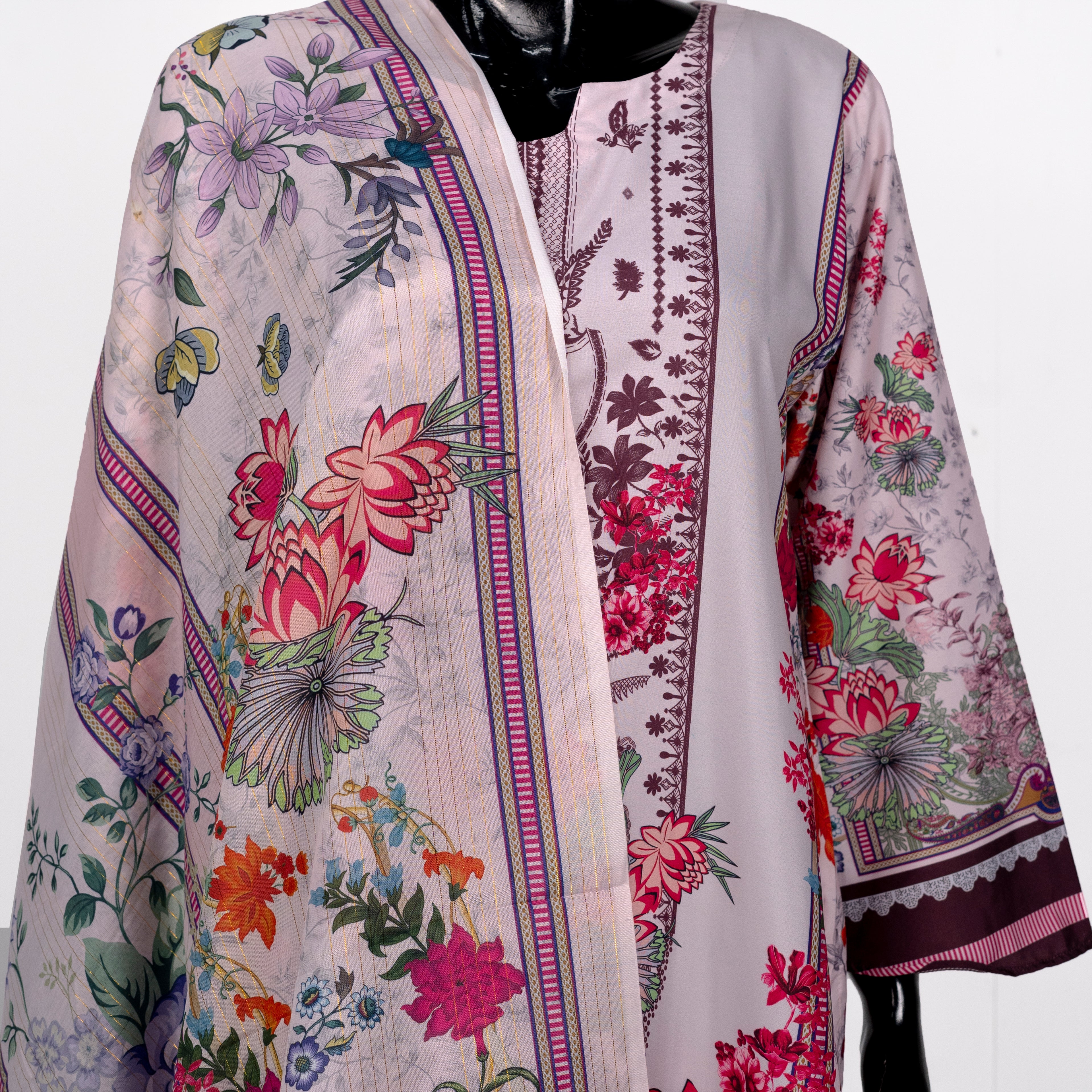 Elegant Floral Printed Three Piece Set | CD-WD8