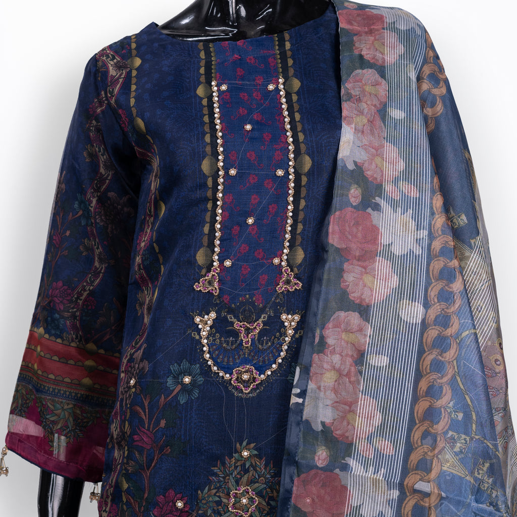 Luxury Embroidered Style Three Piece Set | CD-WD9