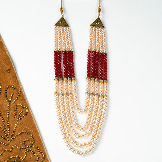 Layered Pearl Mala with Elegant Beaded Detailing | CD-WRM3