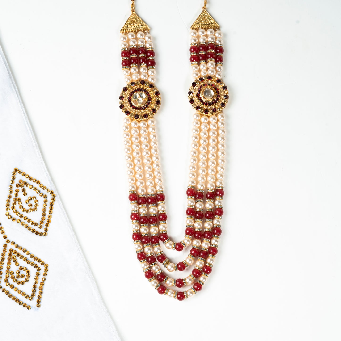 Classic Multi-Layer Mala with Elegant Stone Work & Festive Design | CD-WRM4