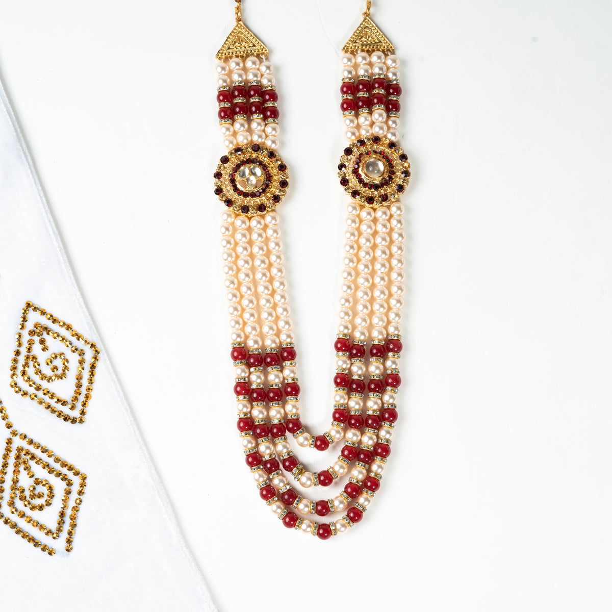 Classic Multi-Layer Mala with Elegant Stone Work & Festive Design | CD-WRM4