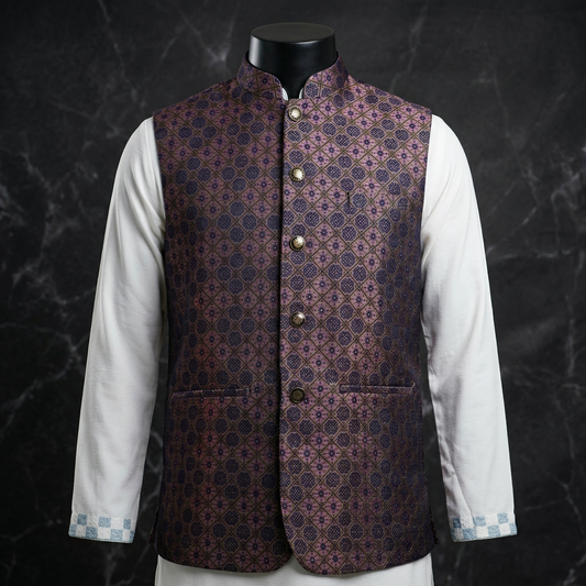 Elegant Patterned Festive Waistcoat for Men | CD-PGT5