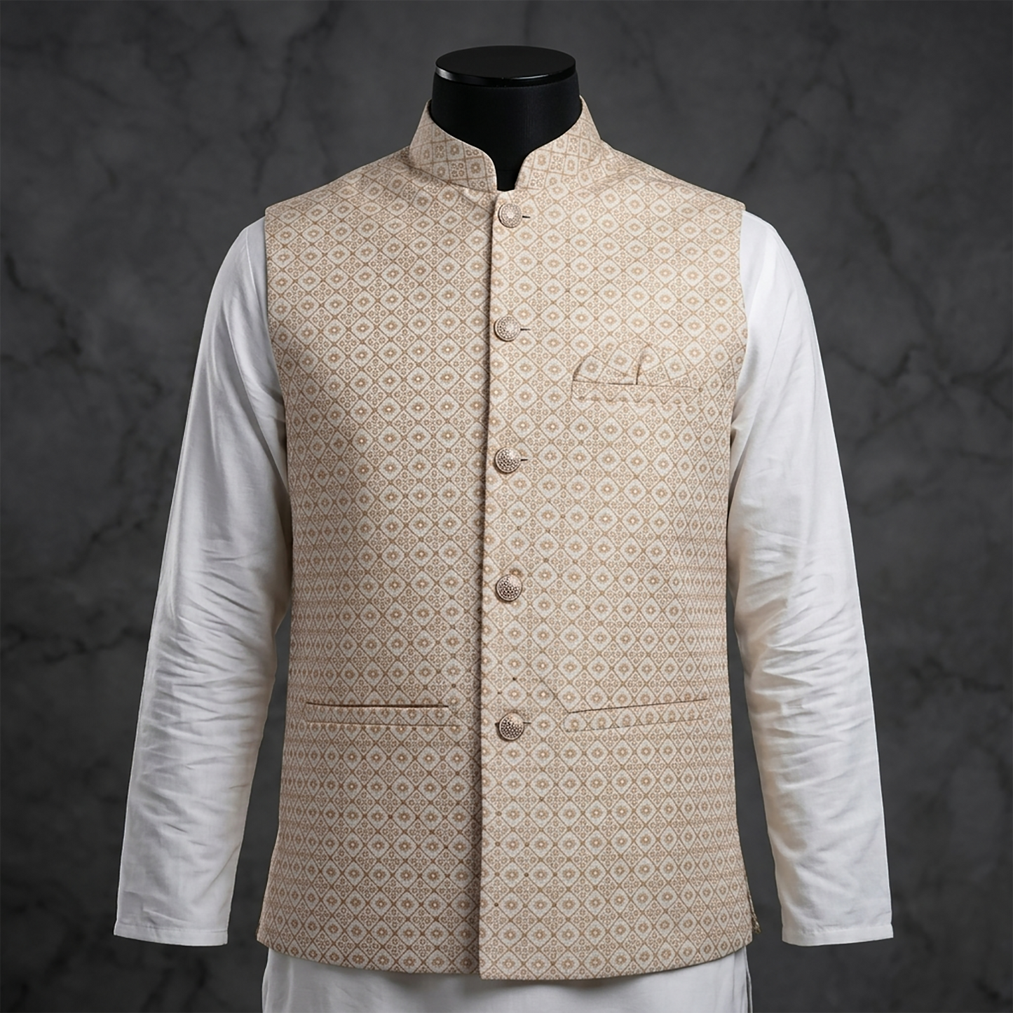 Geometric Design Formal Waistcoat for Men | CD-PGT6