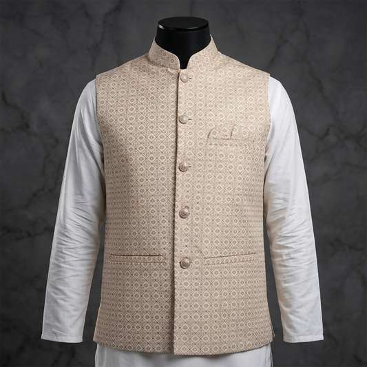Geometric Design Formal Waistcoat for Men | CD-PGT6