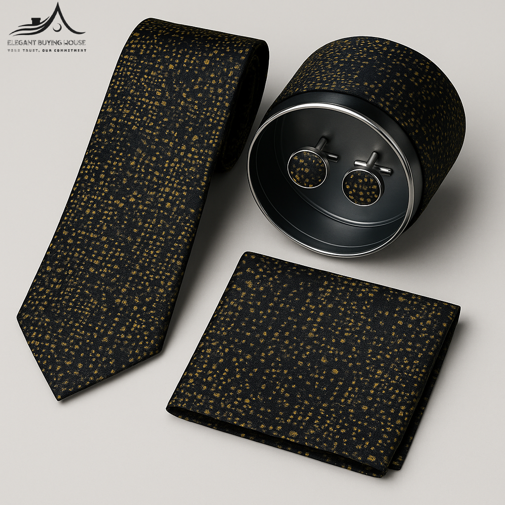 Premium Tie, Cufflink & Pocket Square Gift Set – Elegant 15 Design Collection| CD-T2